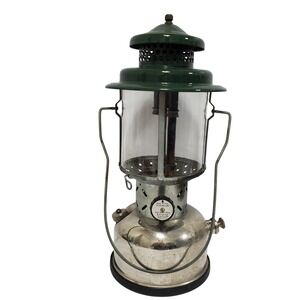 Coleman Lantern  Green Vintage 220 Dual Mantle Nickel NOT Tested